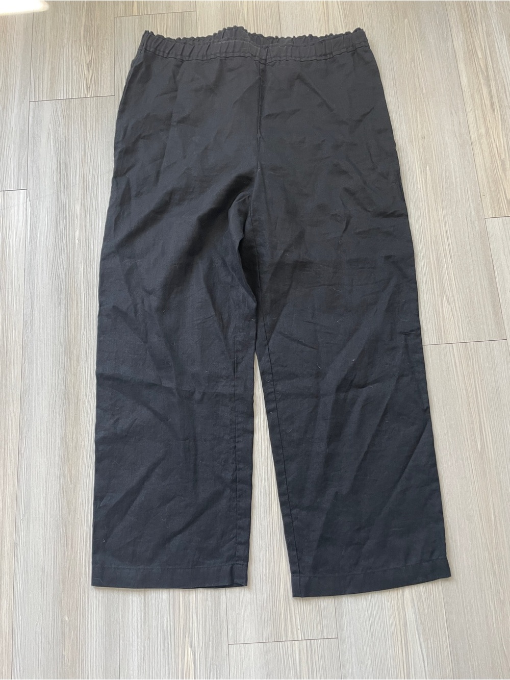 Black Linen Wide Leg Pants